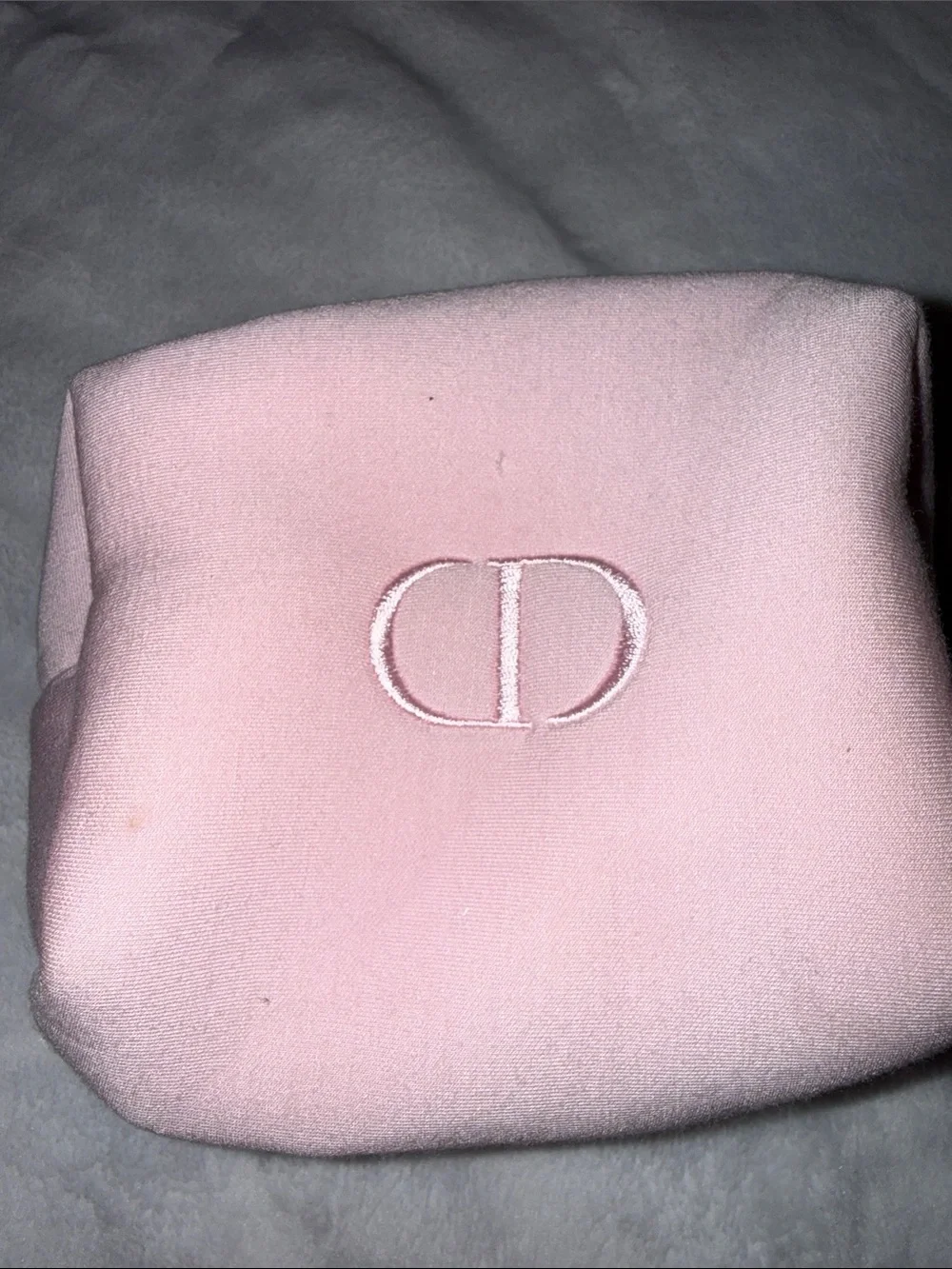 Dior Pink Embroidered CD Cosmetic Pouch